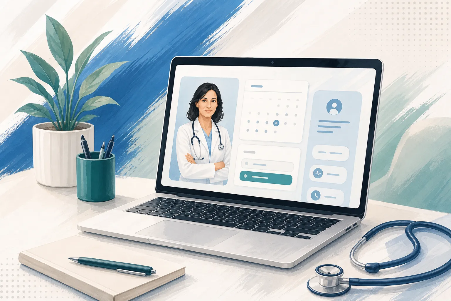 Illustrazione sito web per cliniche e studi medici