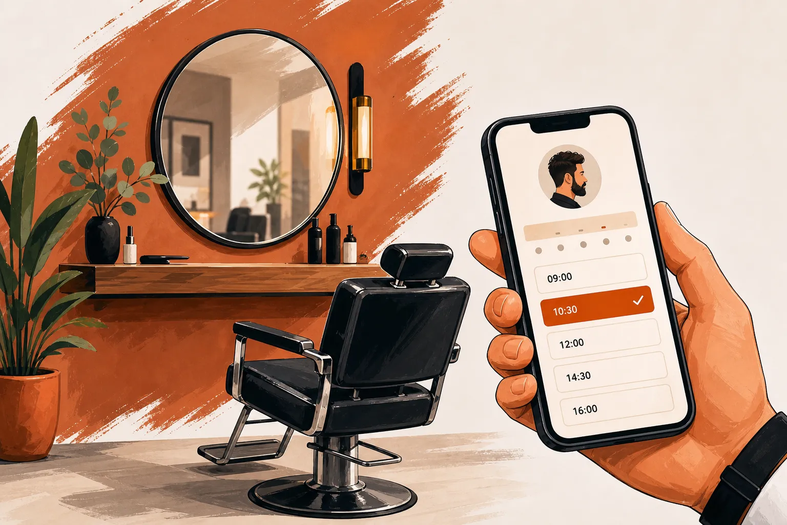 Illustrazione sito web per parrucchieri e saloni