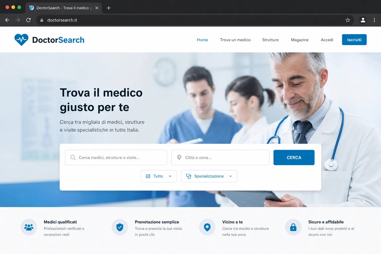 DoctorSearch — ricerca medici WordPress